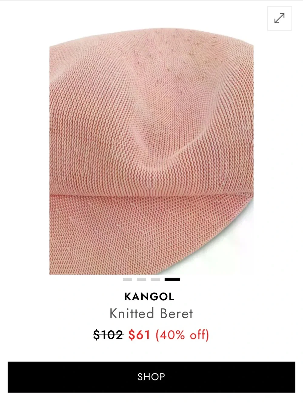 Kangol Pink Knitted Beret women’s small so cute Halloween theater old money